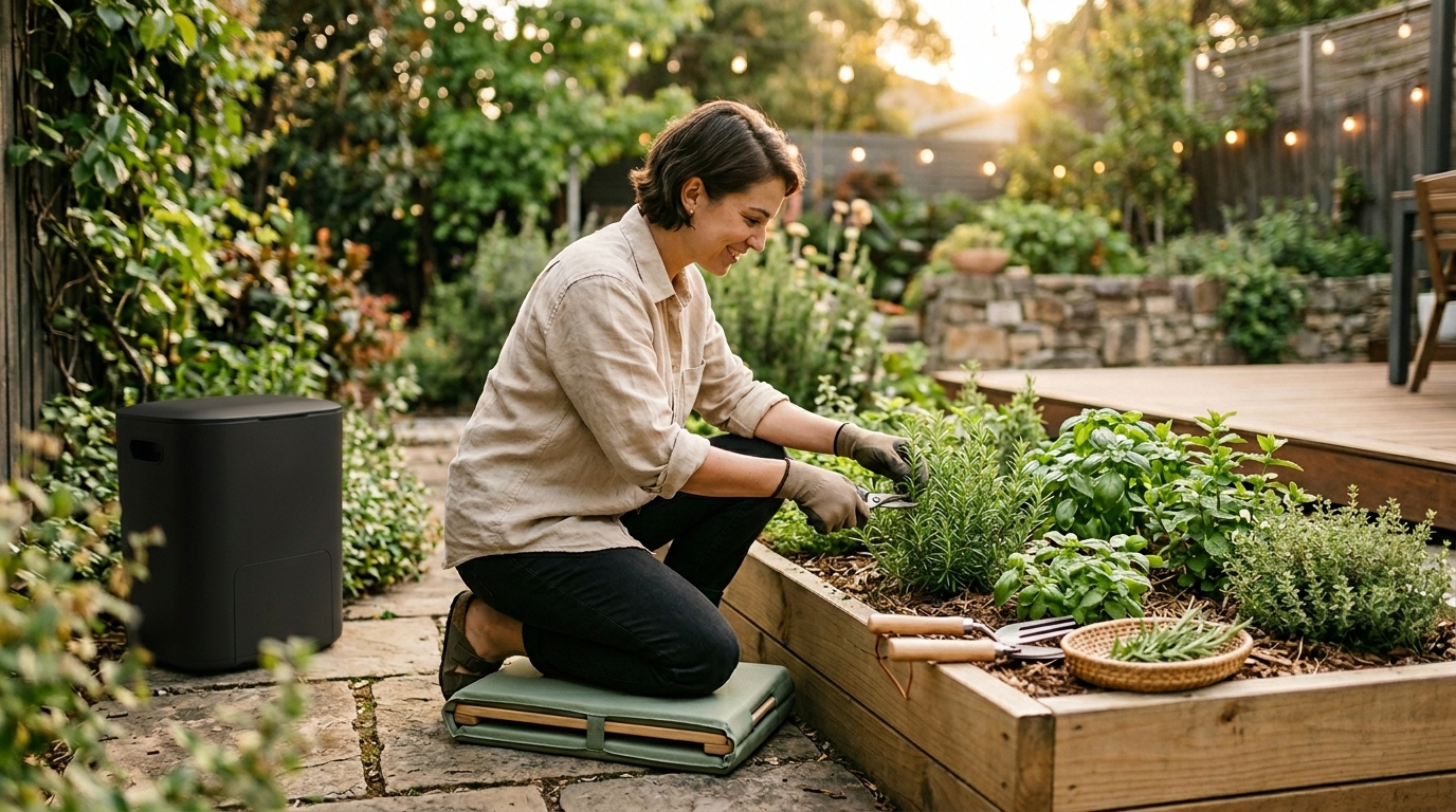 Home Garden Herbs and Compost