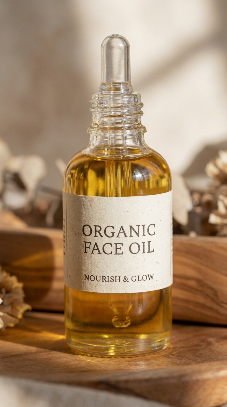 Organic Face Oil in Dark Glass